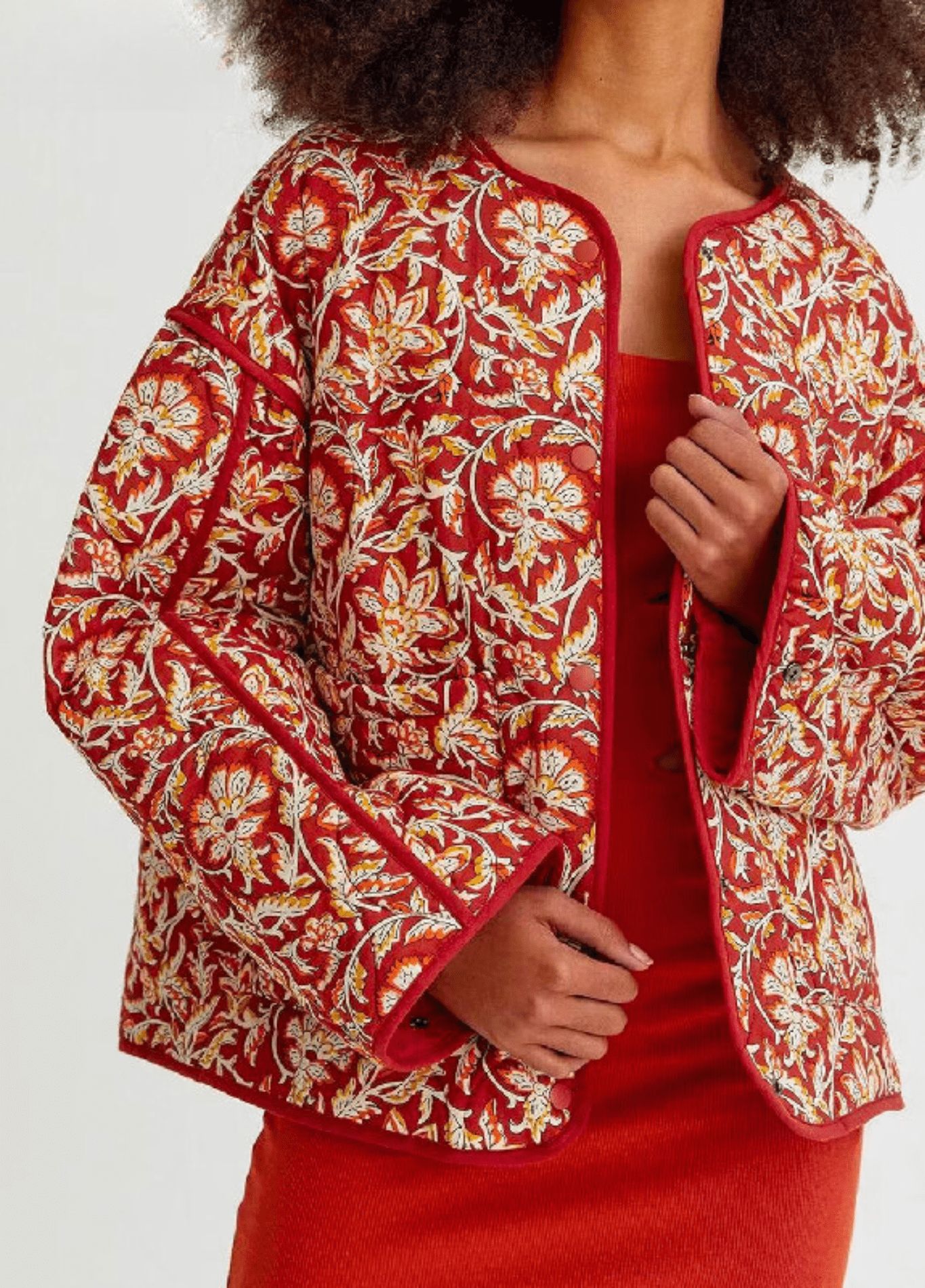 veste moderne matelassée motif floral