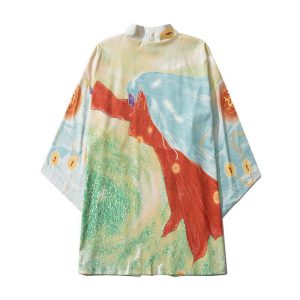 veste kimono esprit rouge