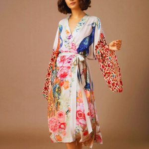 veste kimono fleurie femme
