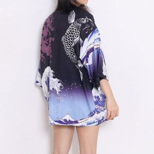 veste kimono fluide océan
