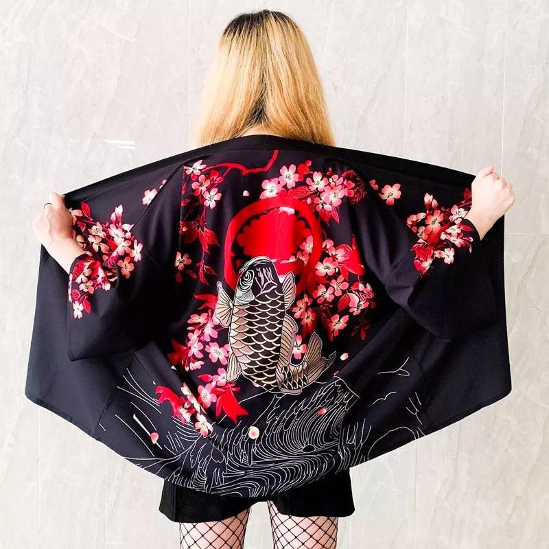 veste kimono japonais koï