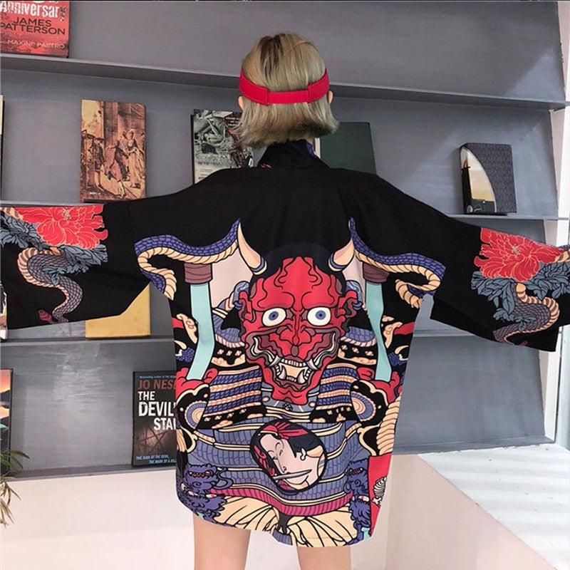 veste kimono japonais oni neko