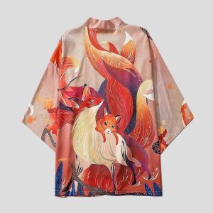 veste kimono japonais renard