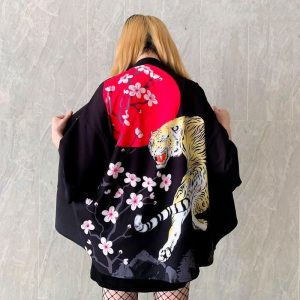 veste kimono japonais tigre