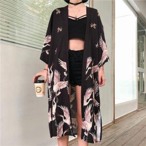 veste kimono longue japonaise