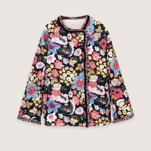 veste kimono matelassée éclat floral