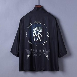 veste kimono noir japonais