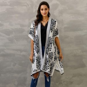 veste kimono plage longue