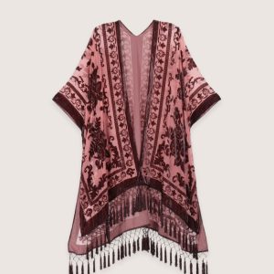 veste kimono rose pâle
