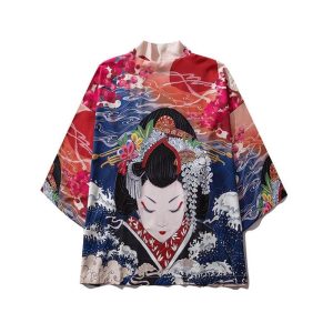veste kimono satin geisha