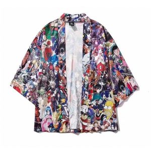 veste kimono satin manga