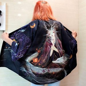 veste kimono sirène dragon