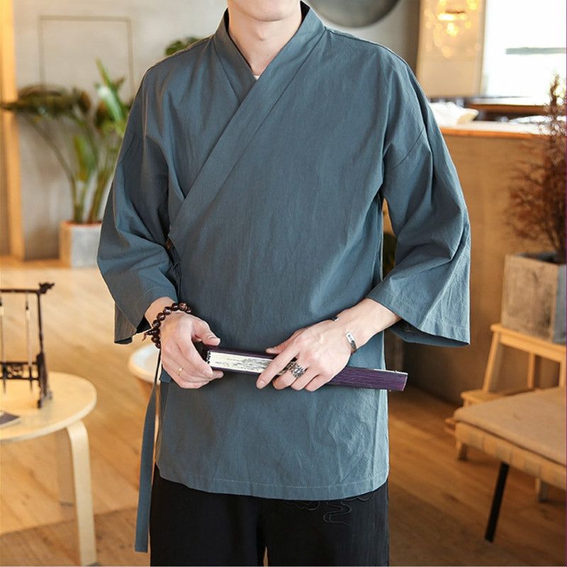 veste verte style kimono