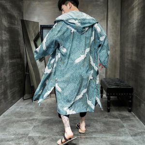 veste longue kimono turquoise