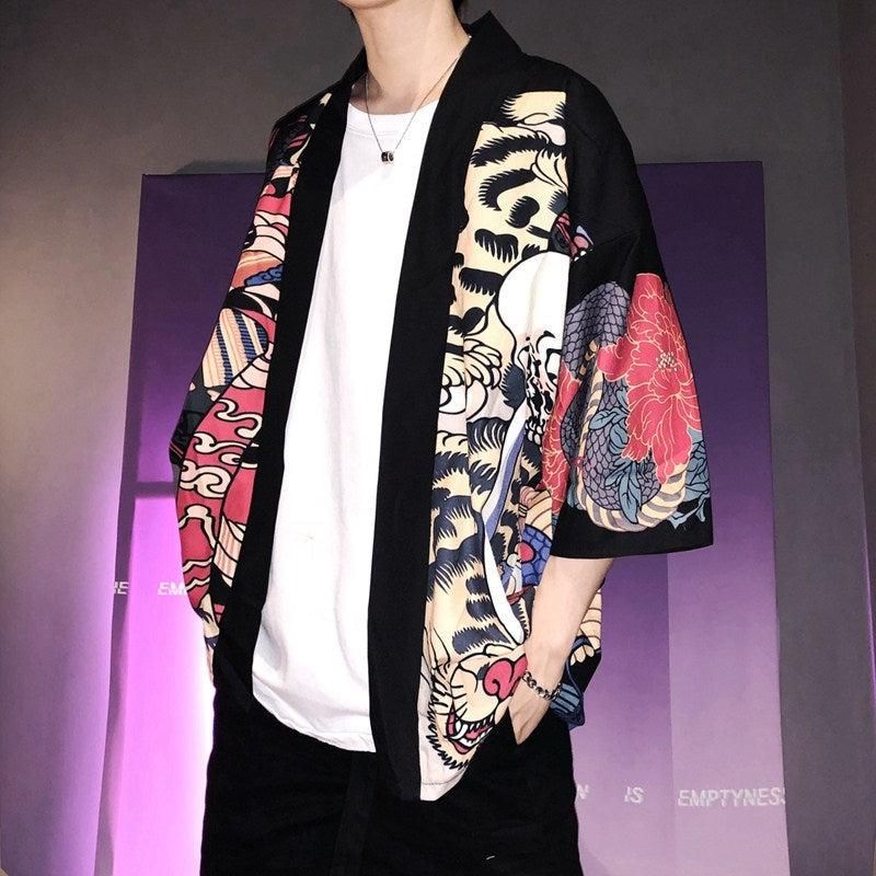 veste oni rouge style japonais