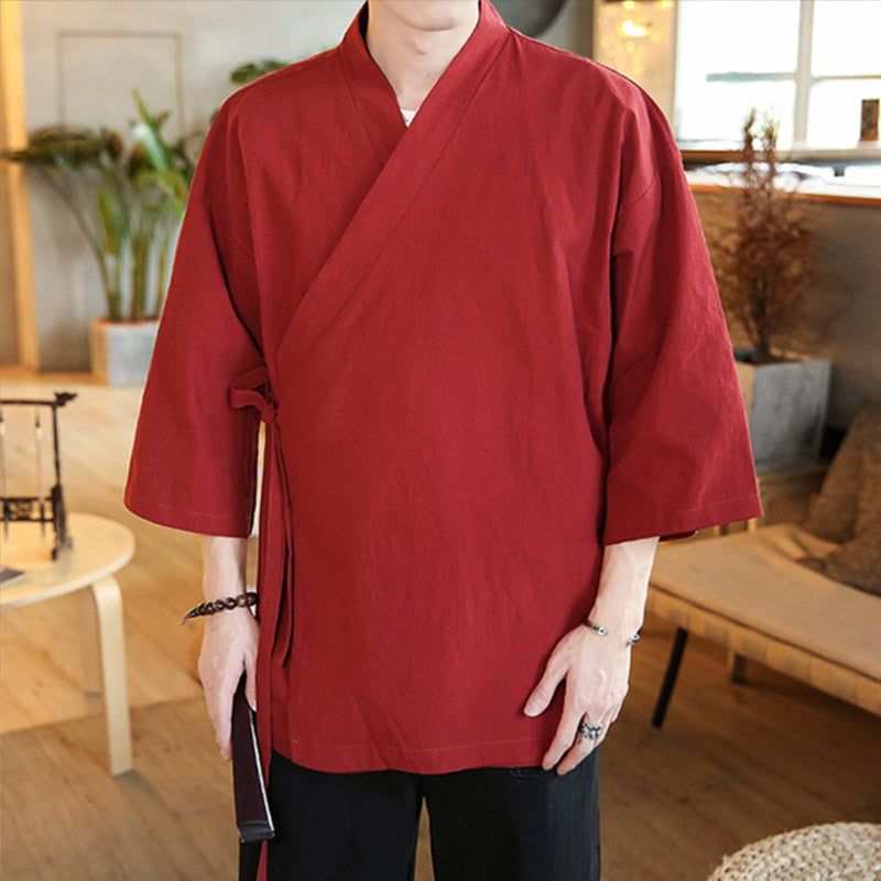 veste rouge style kimono