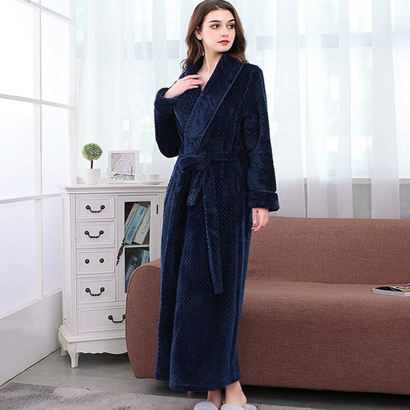 vêtement de nuit peignoir bleu femme