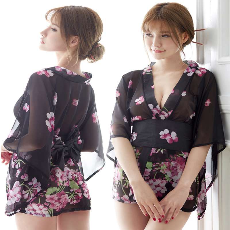 vêtement femme kimono noir court