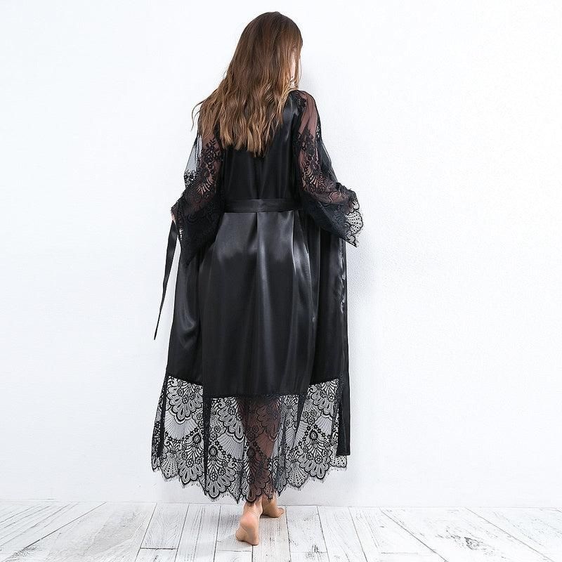 kimono femme en dentelle noire