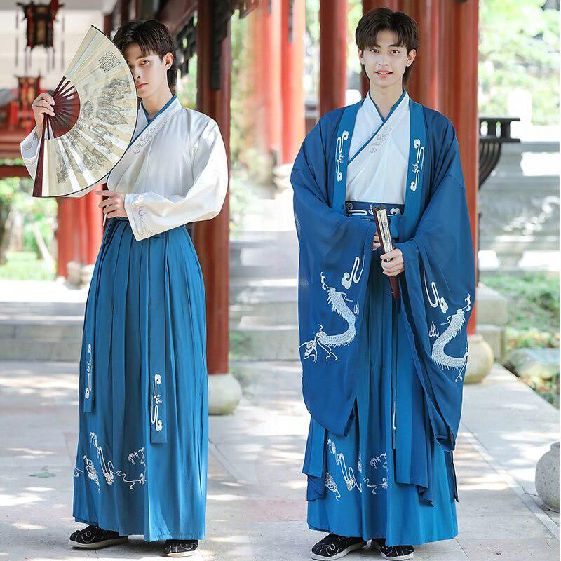vêtement homme kimono bleu long