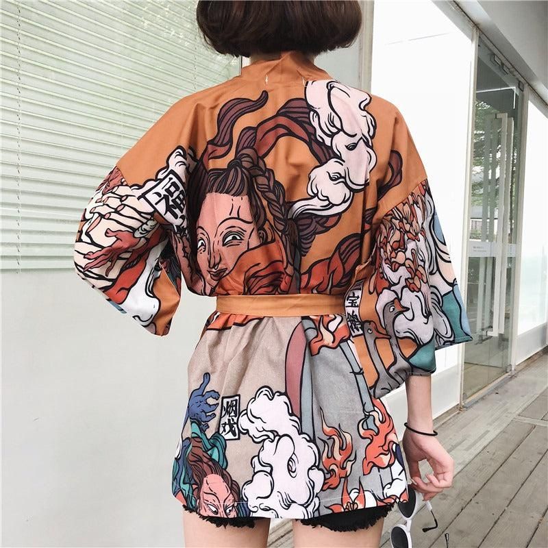 kimono style japonais court femme