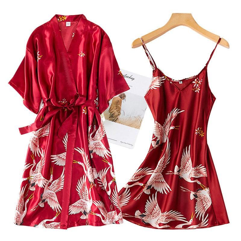 vêtement kimono rouge pour femme
