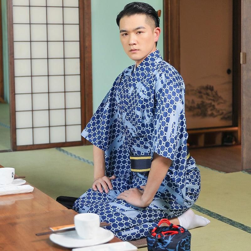kimono japonais long manche courte homme