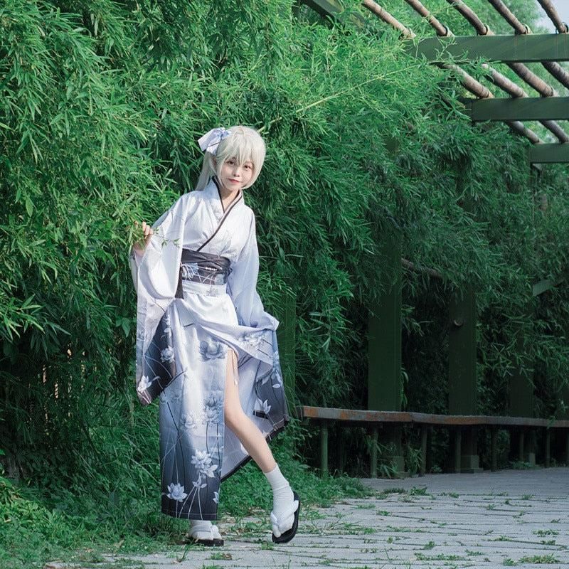 kimono japonais fleuri pour femme